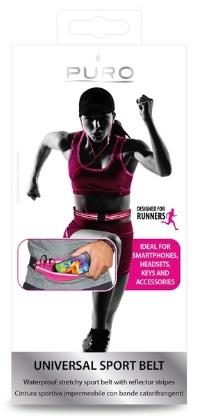 PURO Marsupio con tasca elastica universale per smartphone Puro Sport Belt rosa